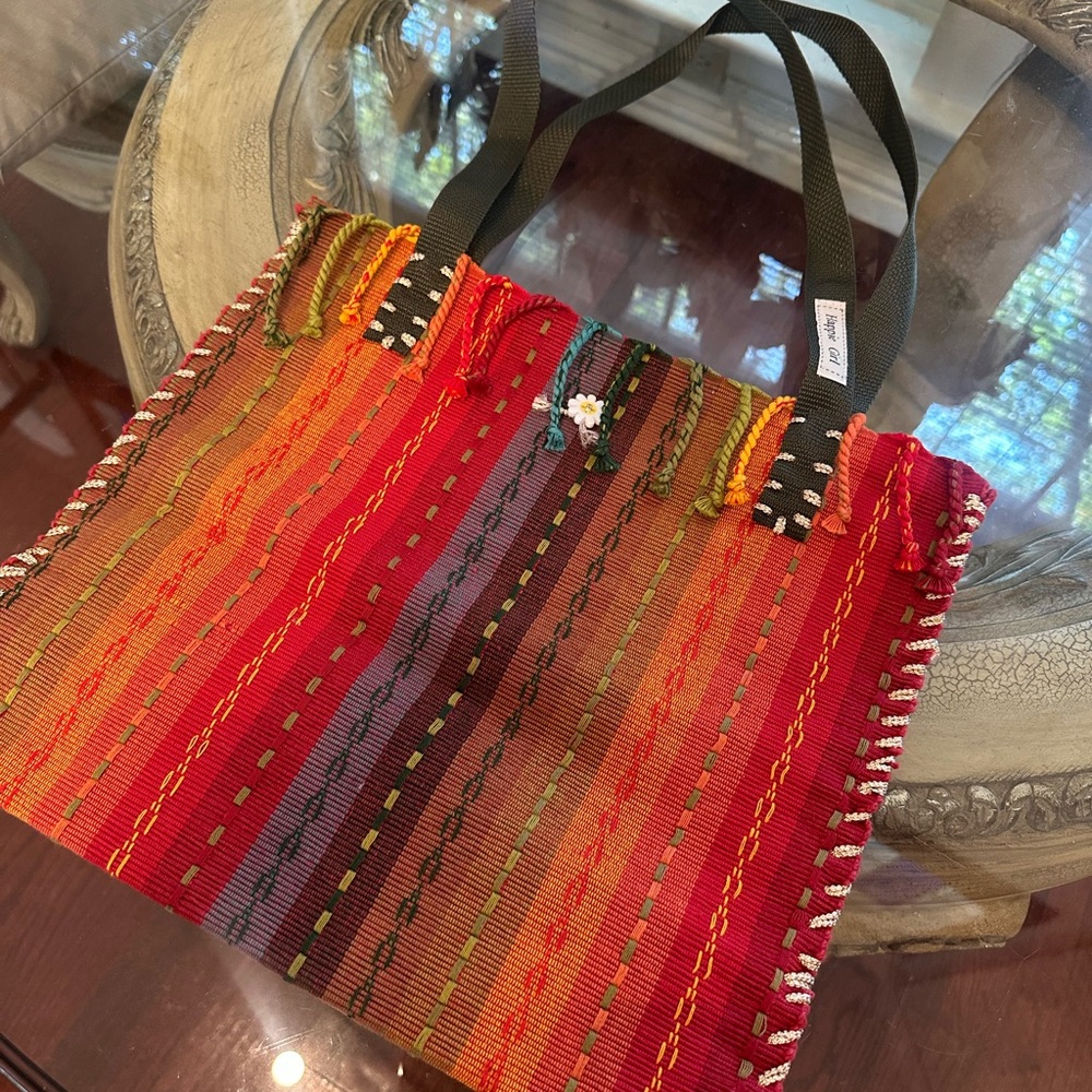 Colorful Striped Tote Bag - Picture 2 of 6